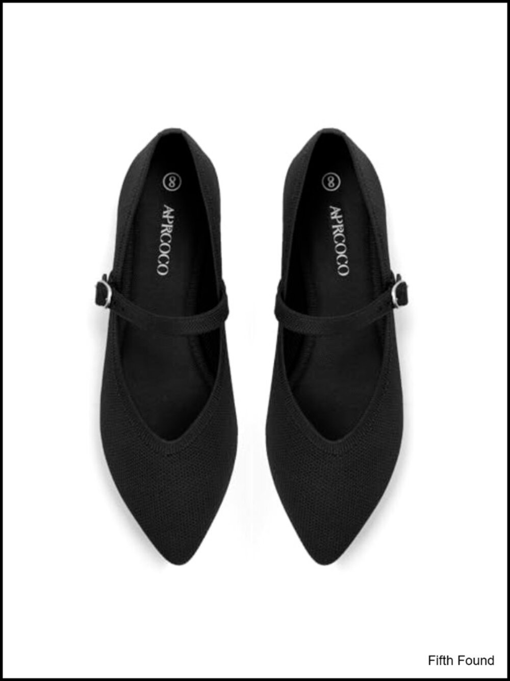 Women's Knit Pointed Toe Ballet Flats Adjustable Ankle Strap Comfort Walking